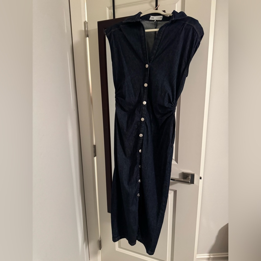 Denim Button-Down Dress